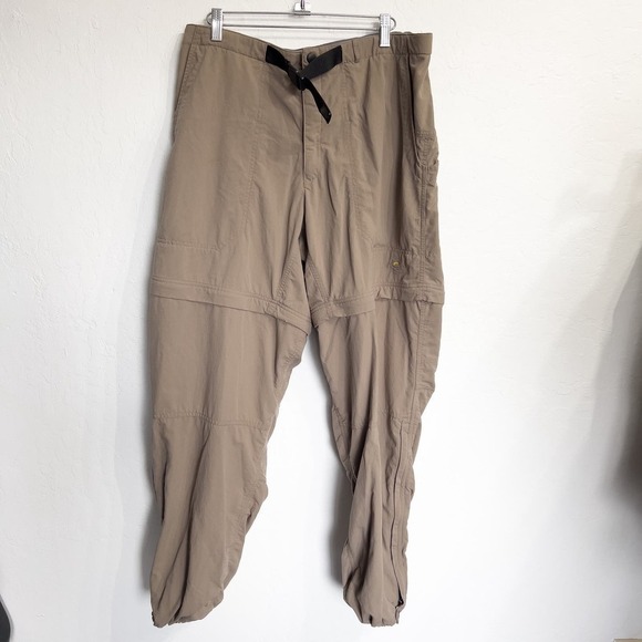 Mountain Hardwear Convertible Shorts Pants Mens Large Tan Khaki Hiking Outdoors - Picture 1 of 10